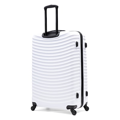 DUKAP Adly 33.27" Hardside Suitcase, 4-Wheeled Spinner, TSA Checkpoint Friendly, White (DKADL00XL-WHI)