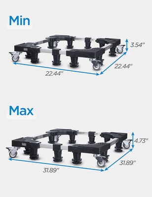 Black + Decker Multi-Functional Mobile Base Stand with 4 Locking Caster Wheels, Black (BWS24)