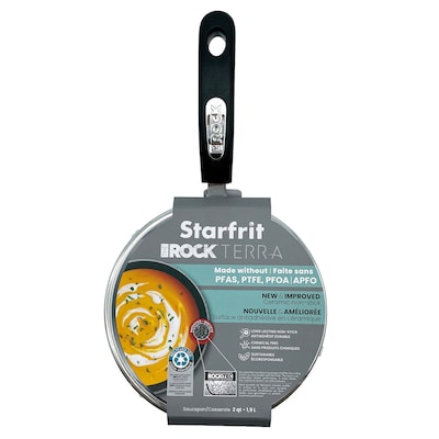 THE ROCK by Starfrit Terra Aluminum 3-Qt. Saucepan, Black (060309-002-0000)