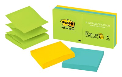 Post-it® Pop-up Notes, 3 x 3, Floral Fantasy Collection, 90 Sheets/Pad, 6 Pads/Pack (R330-AU)