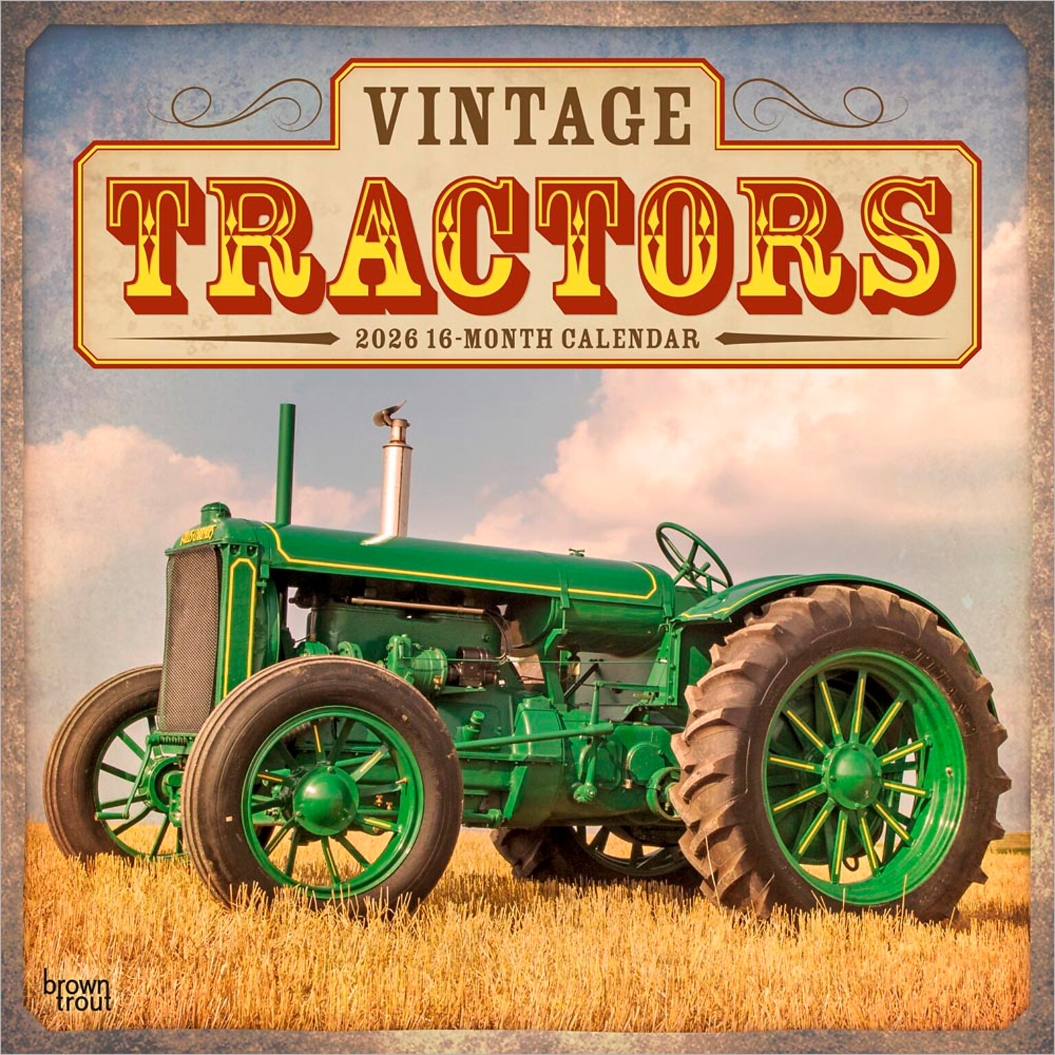2026 BrownTrout Vintage Tractors 12 x 12 Monthly Wall Calendar (9798330705948)