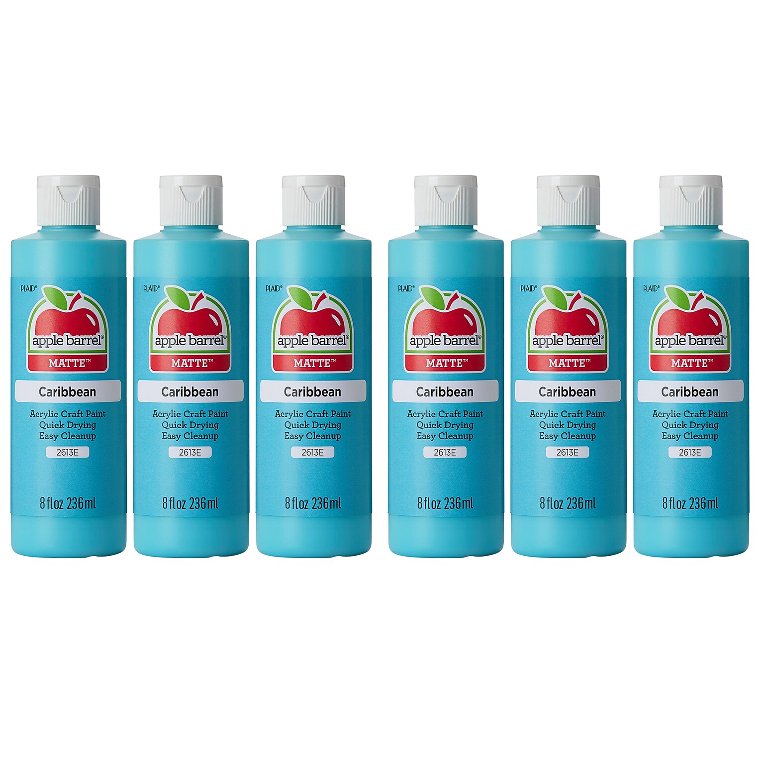 Apple Barrel Acrylic Paint Matte, 8oz., Caribbean, 6/Pack (APP2613E-6)