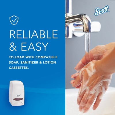 Scott Essential Wall Mounted Hand Soap/Hand Sanitizer Dispenser, White (92144)