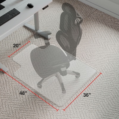 Quill Brand® PlushMat Carpet Chair Mat, 36" x 48'', Crystal Clear (20238-CC)