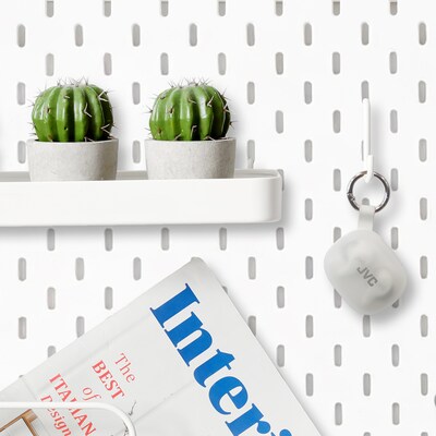 JVC Gumy Premium True Wireless Active Noise Canceling Earbuds with Microphone & Charging Case, Bluetooth, White (HAA23T)