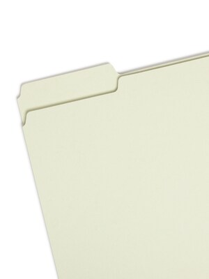 Smead Heavy Duty File Folder, 1/3-Cut Tab, 1 Expansion, Letter Size, Gray/Green, 25/Box (13230)