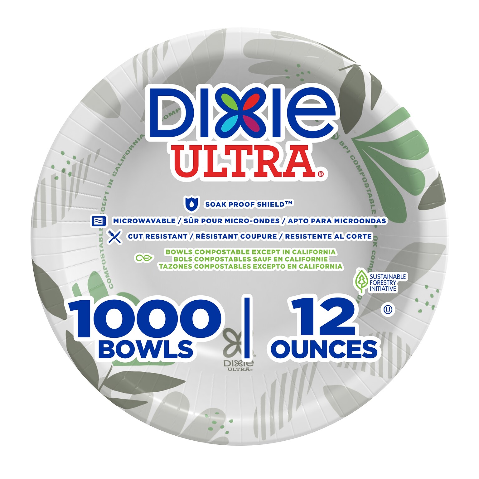 Dixie Ultra Pathways Paper Bowl, 12 oz., Multicolored, 1000/Carton (SX12PATH)