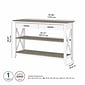 Bush Furniture Key West 47" x 16" Console Table with Drawers and Shelves, Shiplap Gray/Pure White (KWT248G2W-03)