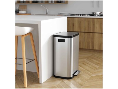 iTouchless SoftStep ProX Stainless Steel Step Trash Can, 13.2-Gallon, Silver/Black (PD13RSY)