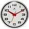 Infinity Instruments Lexington Ave Wall Clock, 15, Silver w/ Red Hands