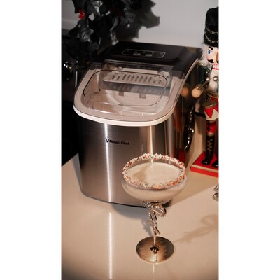 Magic Chef Portable Countertop Ice Maker, 27 Lbs. per Day, Stainless Steel (MCIM27ST)