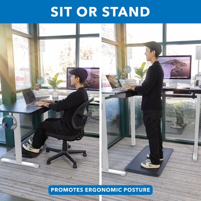 Mount-It! Large 63W Electric Corner Adjustable Standing Desk, Black/White (MI-15016)