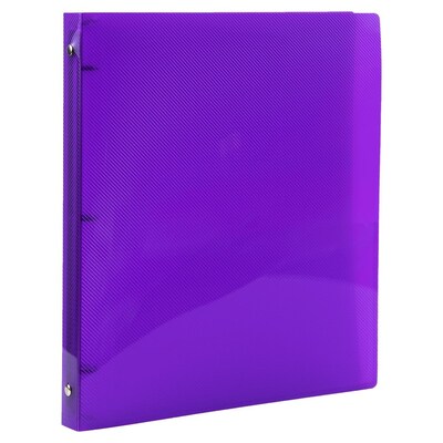 JAM Paper 1/2" 3-Ring Flexible Poly Binder, Purple (PB75237PU)