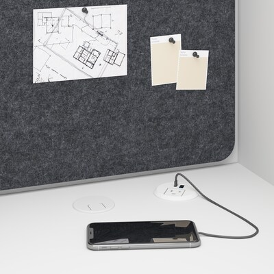 Bush Business Furniture Hustle 48"W 2 Person Back to Back Cubicle Panel Workstation, White (HUS031WH)