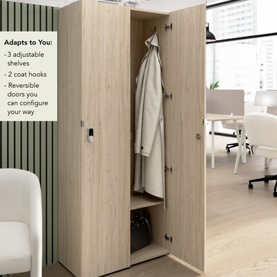 Bush Business Furniture Assure 72"H Single Tier Natural Elm Storage Lockers (AUS230NEK)