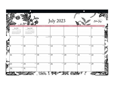 2023-2024 Blue Sky Analeis 17 x 11 Academic Monthly Desk Pad Calendar, White/Black (130617-A24)