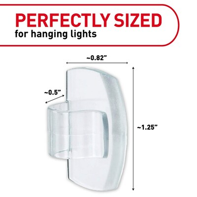 Command Small Cord & Light Clips, Clear, 16/Pack (17017CLR-AWES)