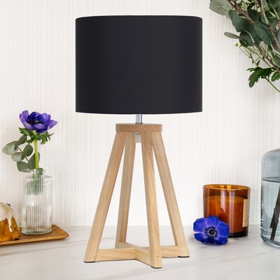 Creekwood Home 19" LED Table Lamp, Natural/Black (CWT-1001-NK)