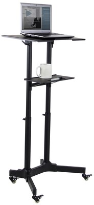 Mount-It! 24" W Portable Lectern Adjustable Aluminum Standing Podium, Black (MI-7971)