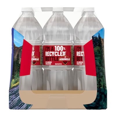 Arrowhead 100% Mountain Spring Water, 33.8 oz. Plastic Bottles, 15/Carton (11475327)