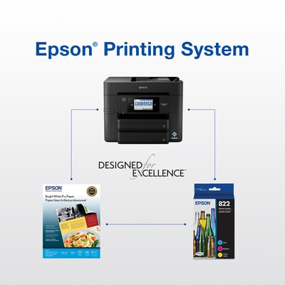 Epson DURABrite Ultra T822 Black/Cyan/Magenta/Yellow High Yield Ink Cartridge (T822XL-XCS)