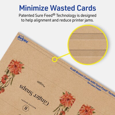 Avery Matte General Use Blank Cards, Kraft Brown, 200/Box (95324)