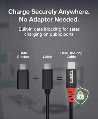 Plugable 6.5 ft. USB-C to USB-C Charging Cable, Male to Male, Black (USBC-CC2M)