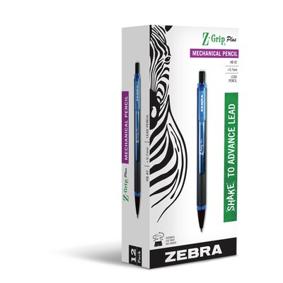 Zebra Pen Z-Grip Plus Mechanical Pencils, 0.7mm, Dozen (ZEB 55420)