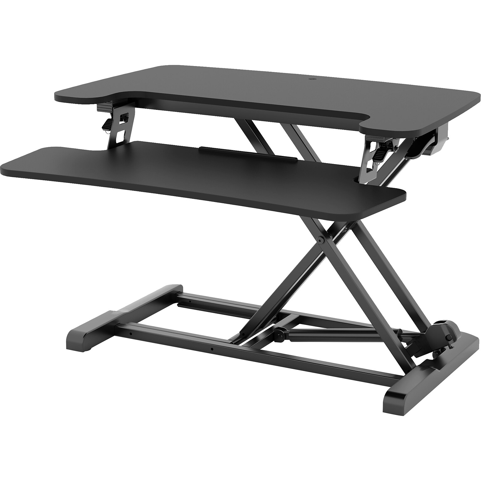 FlexiSpot M7 Series 28W Manual Rectangular Adjustable Standing Desk Converter, Black (M7-E-28B)