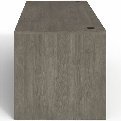 Lorell Prominence 2.0 66" W Double-Pedestal Desk, Gray Elm Surface (LLRPD3066DPGE)