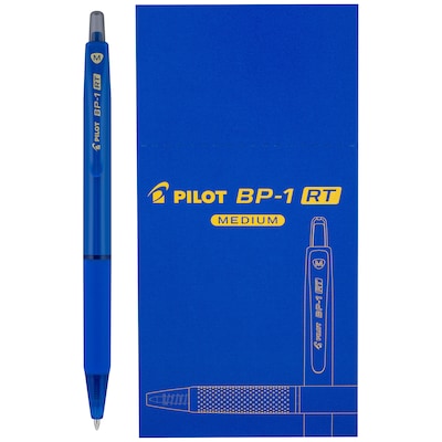 Pilot BP1-RT Retractable Ballpoint Pens, Medium Point, 1.0mm, Blue Ink, Dozen (BPR--BLUM)
