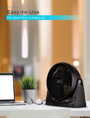 Black & Decker 7" Desk Fan, 3-Speed, Black (BFTU107)