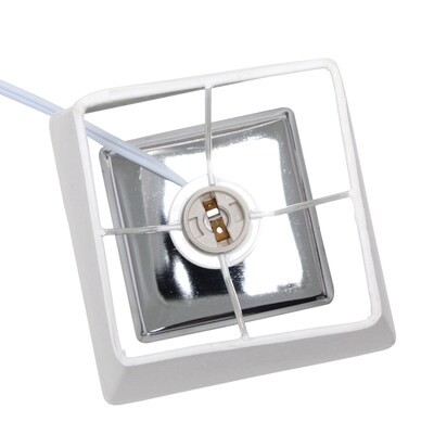 Creekwood Home Square Chrome 9.65" LED Table Lamp, White (CWT-1013-WH)