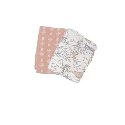 Baby Crane Ezra 2-Piece Swaddle, Neutral (BC-110SWS)