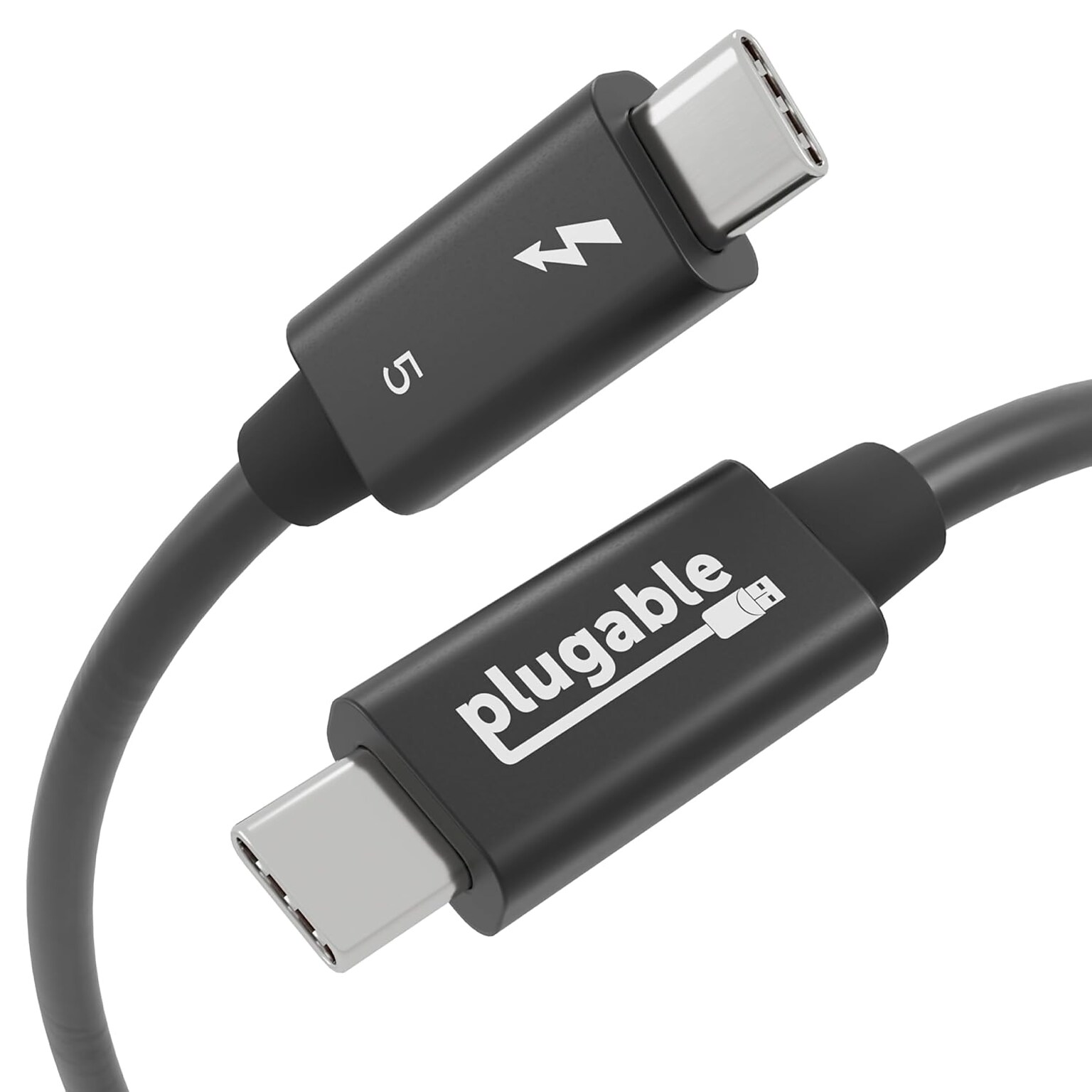 Plugable Thunderbolt 5 3.3ft USB-C to USB-C Cable, Male, Black (TBT5-240W1M)