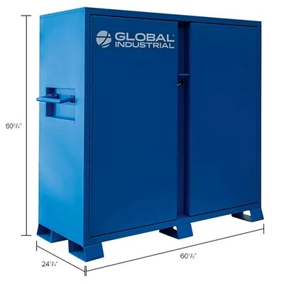 Global Industrial Steel Jobsite Cabinet, 2 Doors, 52 Cu. Ft., Blue (133724)
