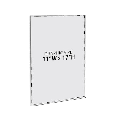 Azar 11 x 17 Magnetic Sign Holder, Vertical, Wall Mounted, Clear, Acrylic, 10/Pack (129932)