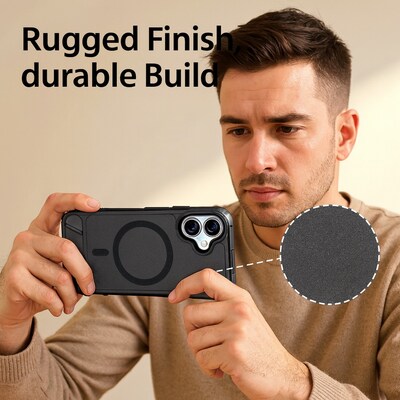 SaharaCase Venture Series MagSafe Compatible Phone Case for iPhone 17, Shock Absorbing, Scorpion Black (CP00923)