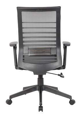 Boss Office Products Ergonomic Mesh/Vinyl Swivel Task Chair, Black (B6566AM-BK)