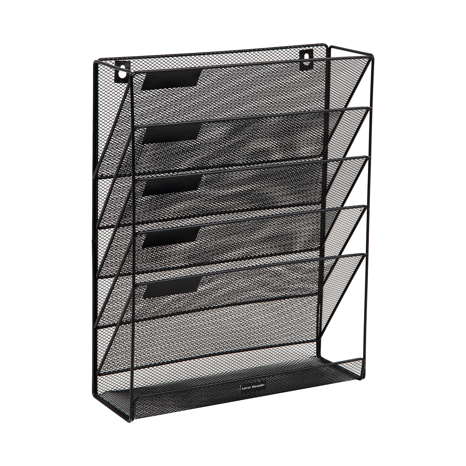 Mind Reader 5-Pocket Metal Mesh Mountable Wall File, Letter Size, Black (MAGSTACK-BLK)