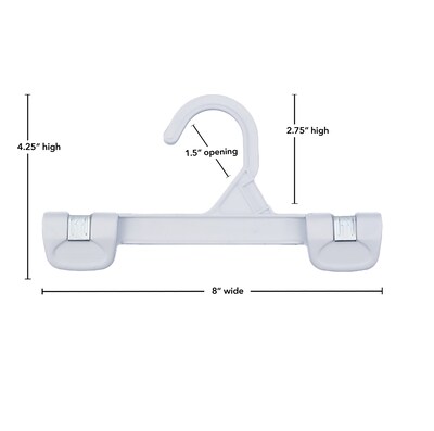 Nahanco 8 Plastic Snap Grip Skirt/Slack Hanger, White, 200/Pack (1681/8W)