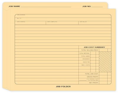 Expandable Job Folder, 12 x 10, 50 per pack