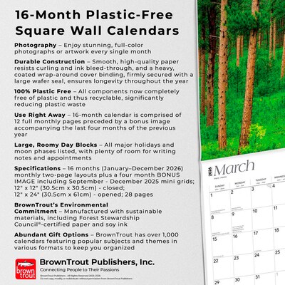 2026 BrownTrout South Dakota Wild & Scenic 12" x 12" Monthly Wall Calendar (9798330705665)