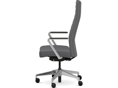 HON Cofi Fabric Swivel Executive Chair, Graphite/Polished Aluminum (HCFEU.W0.STC.P.H.UR93.CHSTC09.PA)