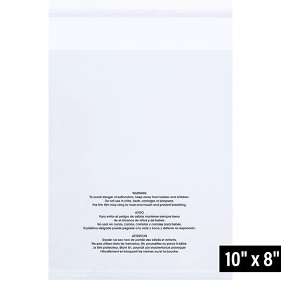 8" x 10" Reclosable Poly Bag, 1.5 Mil, Clear, 1000/Carton (PMR081015)