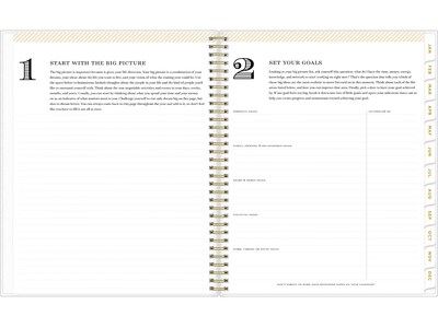 2025 Blue Sky Day Designer Tile 8.5" x 11" Weekly & Monthly Planner, Plastic Cover, Blue/White (101411-25)