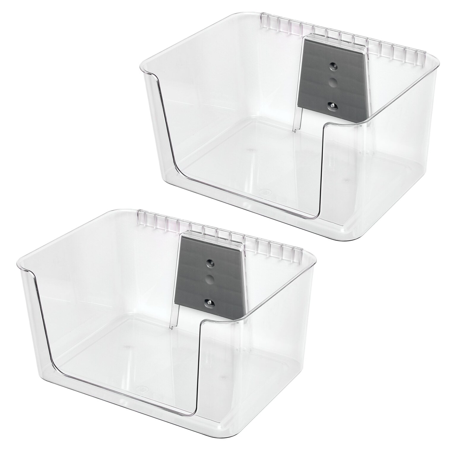 Large Wallspace Open-Front Bin and Bracket - Wall-Mounted Storage Bin for Garage, Laundry Room, and Pantry