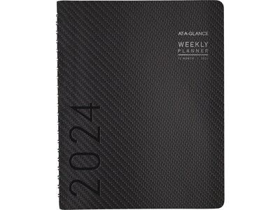 2024 AT-A-GLANCE Contemporary 8.25" x 11" Weekly & Monthly Planner, Faux Leather Cover, Charcoal (70-950X-45-24)