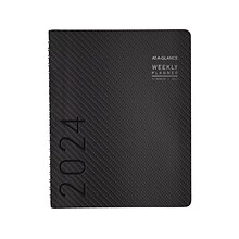 2024 AT-A-GLANCE Contemporary 8.25 x 11 Weekly & Monthly Planner, Faux Leather Cover, Charcoal (70