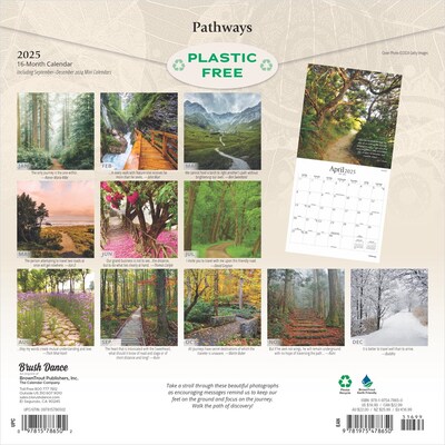 2025 Brush Dance Pathways 12" x 24" Monthly Square Wall Calendar, (9781975478650)